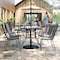 Flash Furniture Brazos 5 Piece Patio Dining Set w/Tempered Glass Patio Table w/4 Chairs w/Gray Seats and Backs FV-120B-303CG-GG - alternate 7
